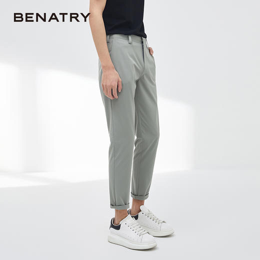 贝纳川男士百搭显瘦直筒夏季休闲裤九分裤子ECY232006207 商品图3