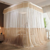 自然醒双拼色导轨蚊帐家用卧室u型轨道宫廷风公主新型支架加密纹账1.8HH 商品缩略图4