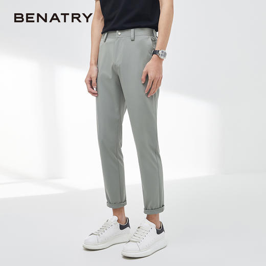贝纳川男士百搭显瘦直筒夏季休闲裤九分裤子ECY232006207 商品图0