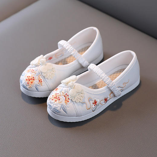 精美国风刺绣儿童绣花鞋，新款透气防滑古风鞋公主宝宝汉服鞋女童童鞋布鞋XN-T20 商品图5