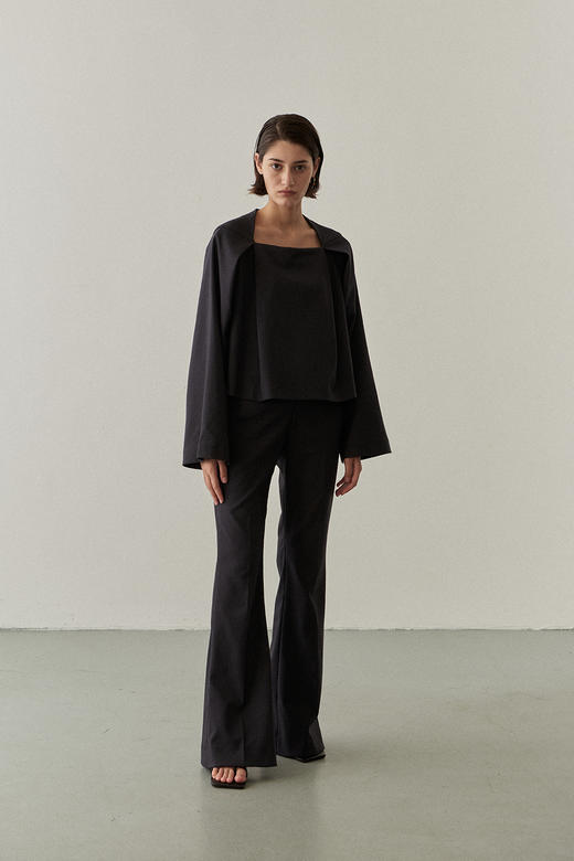 Viktoria Chan | SS22083 Rika cropped folded top [长袖衬衫 灰] 商品图3