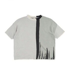 SHINYAKOZUKA ABSTRACT KNIT TEE 抽象拼色全棉短袖针织衫T恤