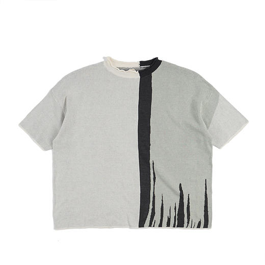 SHINYAKOZUKA ABSTRACT KNIT TEE 抽象拼色全棉短袖针织衫T恤 商品图0