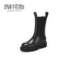 西村名物2020冬季新款净版厚底潮流烟囱靴牛皮平底休闲女鞋X20DC41681 商品缩略图0