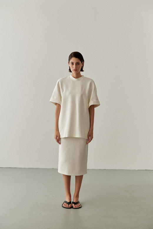 Viktoria Chan | SS22010 Morgan jersey skirt [半身裙 浅米 / 黑 ] 商品图3