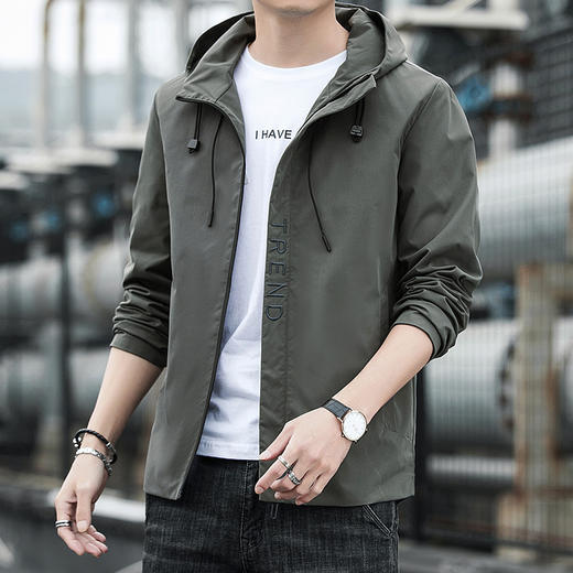【新款上市！潮男时尚百搭~】男士外套2023春秋季新款韩版潮流修身衣服帅气棒球服男装休闲夹克男运动连帽衫百搭外穿外套 商品图4