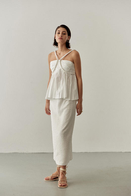 Viktoria Chan | SS22019 Giselle wrinkled skirt [半身裙 白 / 黑 ] 商品图4