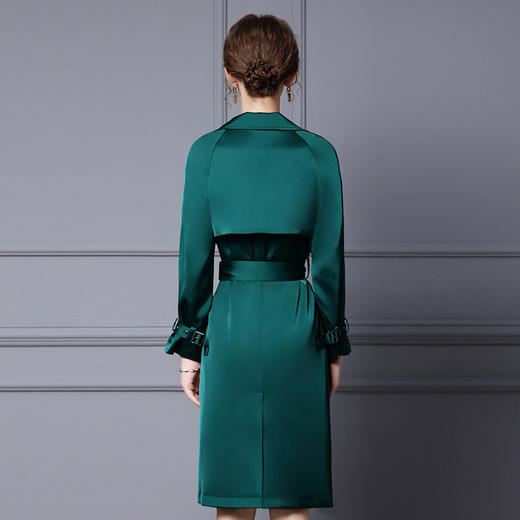 时尚风衣外套，新款设计感高级墨绿色长袖显瘦大衣ZL-150 商品图4