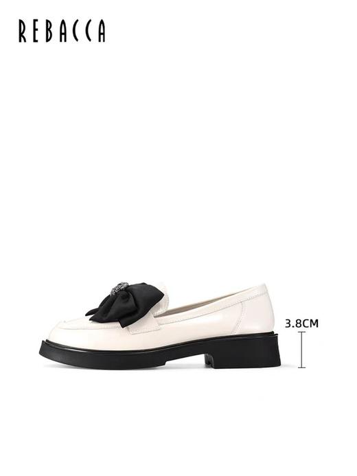 2楼瑞贝卡蝴蝶结休闲皮鞋乐福鞋牛皮通勤22022春款 商品图1