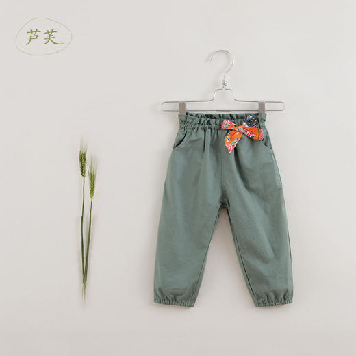 【马克珍妮 芦芙系列】夏装新款 女童舒适棉麻萝卜裤220397 商品图0