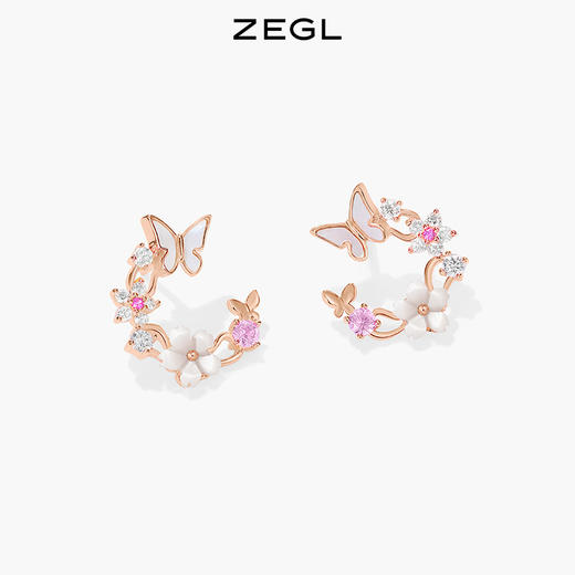 ZEGL设计师裙饰box系列花朵耳环女2022年新款小众耳钉银针耳饰品 商品图1
