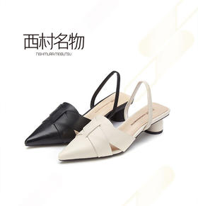 西村名物2021夏季新款仙女风一字带包头凉鞋女百搭平跟T21AH16461