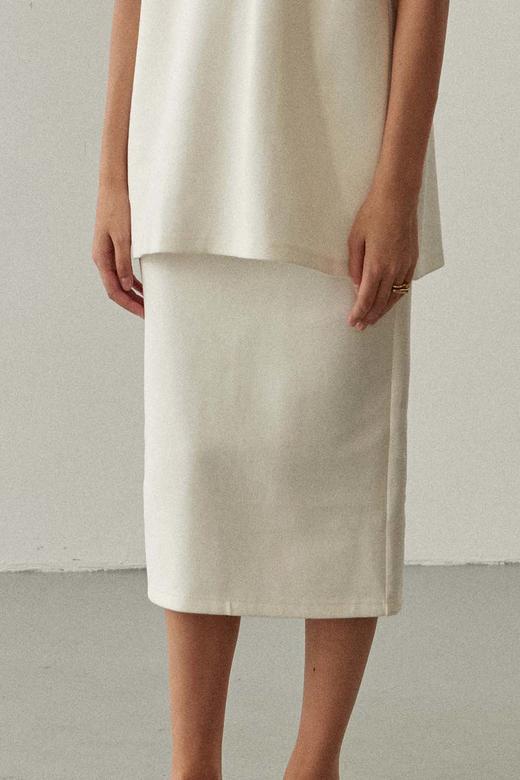 Viktoria Chan | SS22010 Morgan jersey skirt [半身裙 浅米 / 黑 ] 商品图1