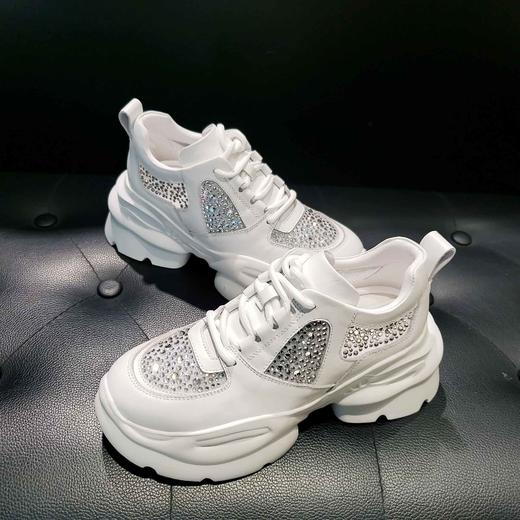 LFGJ 14615 真皮闪钻纱网厚底老爹鞋 商品图5