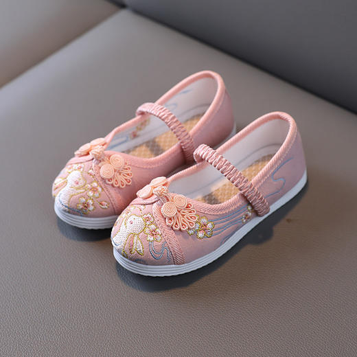 精美国风刺绣儿童绣花鞋，新款透气防滑古风鞋公主宝宝汉服鞋女童童鞋布鞋XN-T20 商品图2