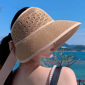 大沿空顶帽韩版宽沿可折叠太阳帽夏天户外透气帽  JC-0011
