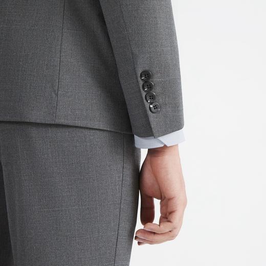 【特价】柒牌休闲西服套装男春季新款商务休闲男士外套深灰色格纹套西	122C70140 商品图3