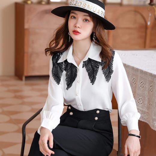 长袖雪纺白衬衫职业正装女设计感小众气质通勤时尚洋气衬衣 商品图1