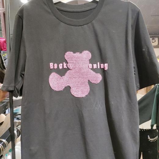 女刺绣粉小熊短T6049 商品图0