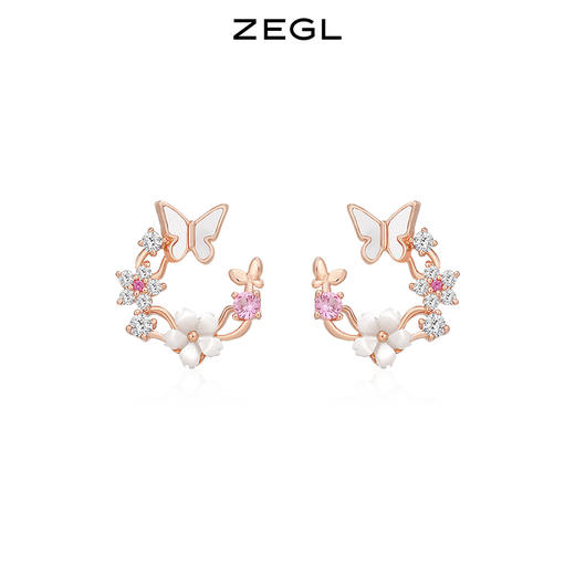 ZEGL设计师裙饰box系列花朵耳环女2022年新款小众耳钉银针耳饰品 商品图0