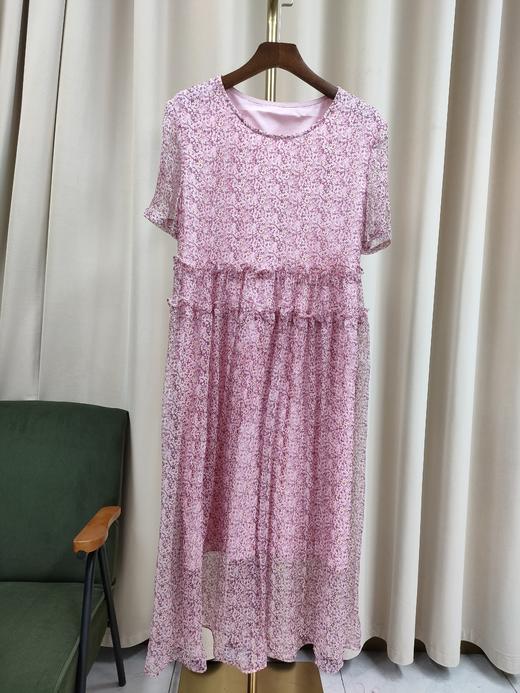 丁摩 桑蚕丝连衣裙碎花飘逸裙子真丝连衣裙Q121147 商品图9