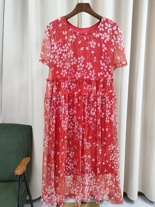 丁摩 桑蚕丝连衣裙碎花飘逸裙子真丝连衣裙Q121147 商品图11