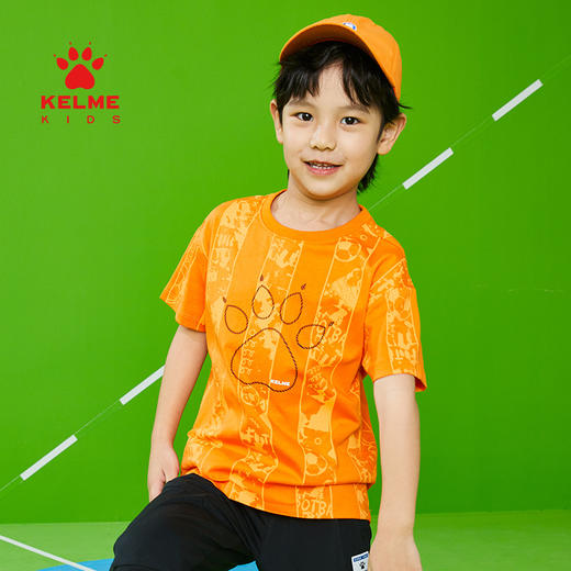  KIDS卡尔美童装儿童纯棉短袖t恤夏季新款足球印花上衣 商品图0