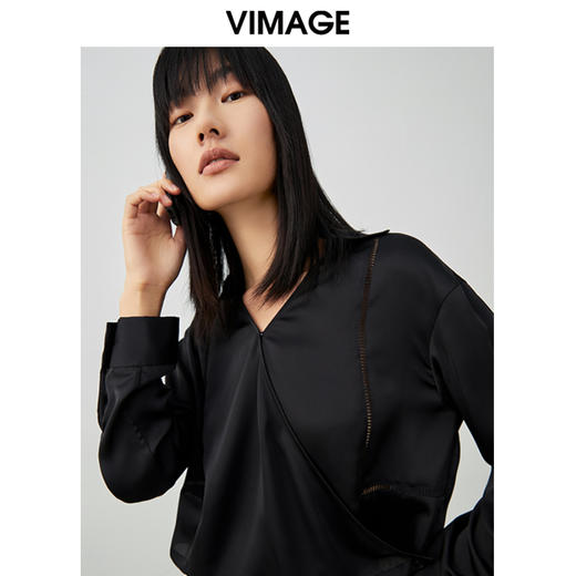 VIMAGE/纬漫纪春季新款时尚休闲抽绳小上衣V1713313 商品图2