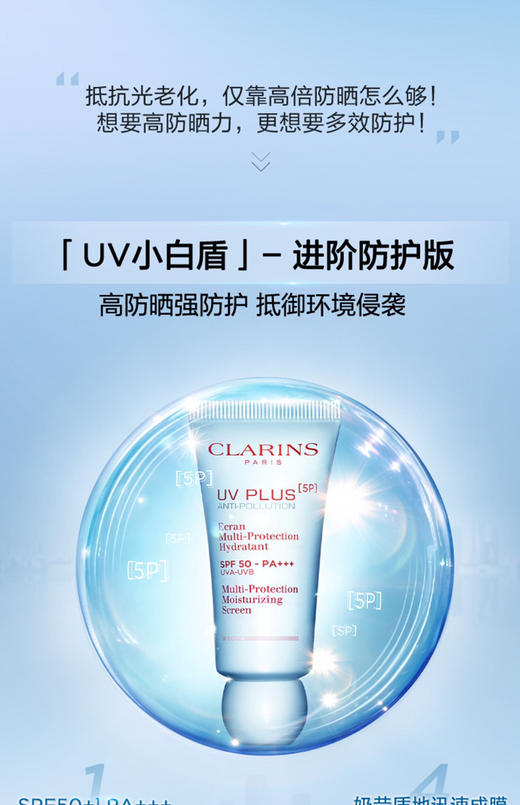 Clarins娇韵诗UV小白盾轻透防晒乳-高倍防晒敏感肌适用清爽不油-会员6折 商品图3