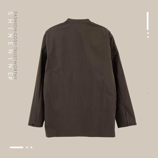 93352173极简无领休闲长袖衬衫外套 商品图3