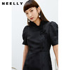 NEELLY纳俪商场同款中国风盘扣连衣裙女显瘦泡泡袖蕾丝拼接A字裙N22023Y02003 商品缩略图1