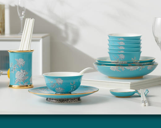 国瓷永丰源水墨牡丹32头中餐具---新年礼 商品图3