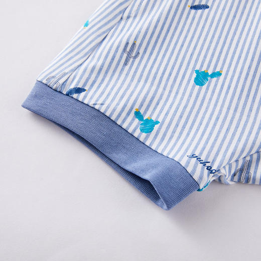 英氏儿童短袖套装上衣短裤条纹2件套装22夏季新品YRABJ22243A 商品图5