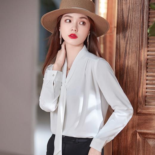 春装2022年新款时尚长袖雪纺衬衫女士高档小衫洋气 商品图2