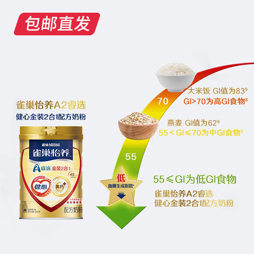 雀巢 中老年奶粉金装2合1 800g*1罐（包邮直发） 商品图2
