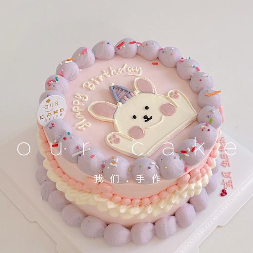 粉紫小兔子复古蛋糕-低糖处理无添加 商品图0