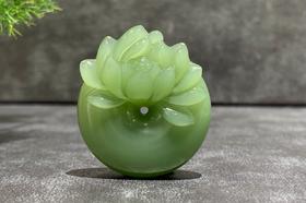 【御珠宫坊】碧玉莲花扣挂件