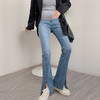【一条穿到生 舒适度过整个孕期】孕妇牛仔裤春秋季时尚款外穿托腹长裤弹力孕妇裤子喇叭裤开叉 商品缩略图0