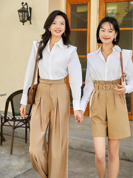 白色垫肩衬衫设计感小众时尚女职业通勤OL 商品图1