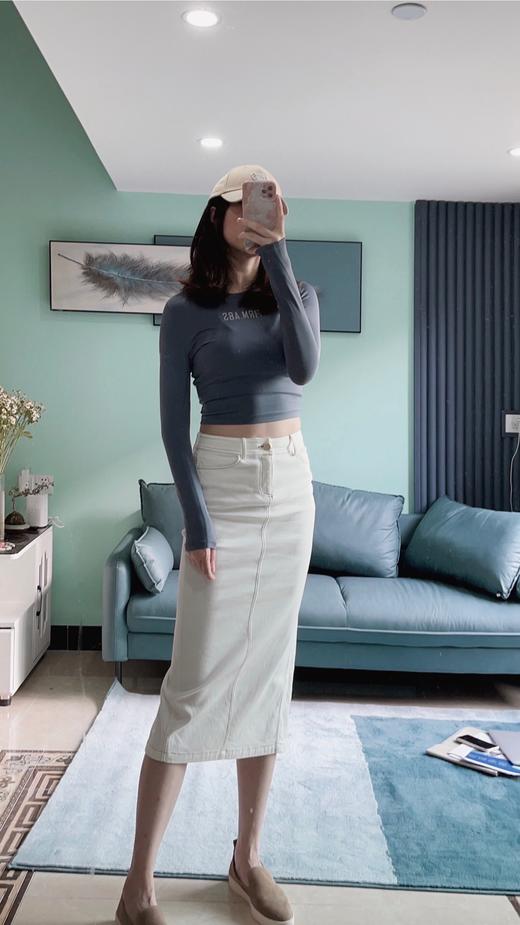 不费力的时尚”牛仔半裙 搭配单品 建议两色入手J9353788颈袖添香 商品图6