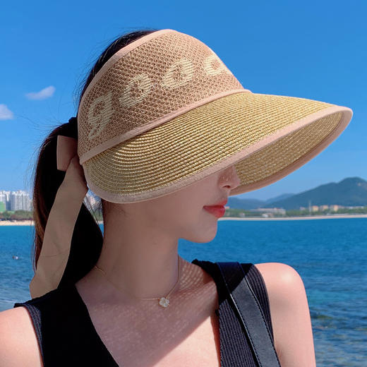 春夏新款Good字母大沿空顶帽，海边沙滩帽可折叠太阳帽JC0010 商品图3