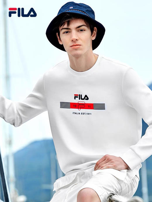 Fila春款复古圆领卫衣男款正品保真 商品图1
