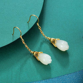 子佩集S925银和田玉耳环【WSC6446】镀金2203