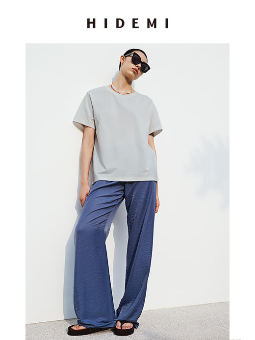 HIDEMI基础经典款有机棉宽松T恤 条纹/黑色/白色 商品图11