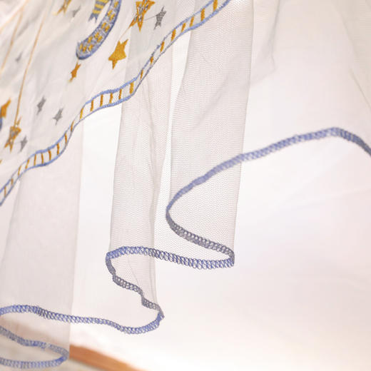 自然醒U型可升降导轨蚊帐1.5m1.8米轨道加厚加密落地家用防尘顶公主风8898HH 商品图7