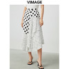 VIMAGE纬漫纪夏款时尚复古波点印花A字垂感半身裙女裙V1306907 商品缩略图5