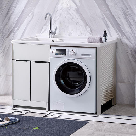 洗衣柜 直角 直角白 1米-1.5米 左盆 商品图0