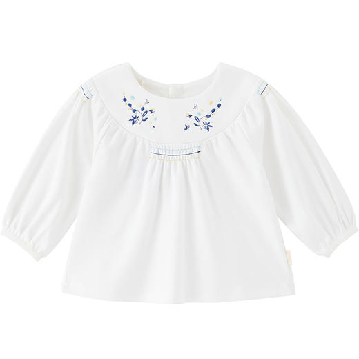 英氏女童春秋精致优雅T恤纯棉圆领长袖套头衫百搭上衣YRTAJ12183A 商品图6