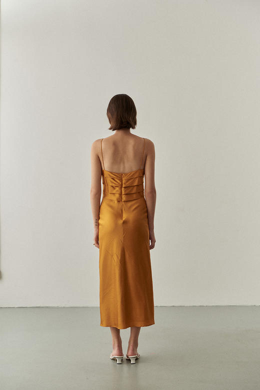 Viktoria Chan | SS22054 June silk cocktail dress [真丝吊带连衣裙 橙/白/蓝/黑 ] 商品图3