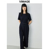 VIMAGE纬漫纪新品高腰修身系带假两件连体裤休闲裤连衣裤裤子女V1307926 商品缩略图5